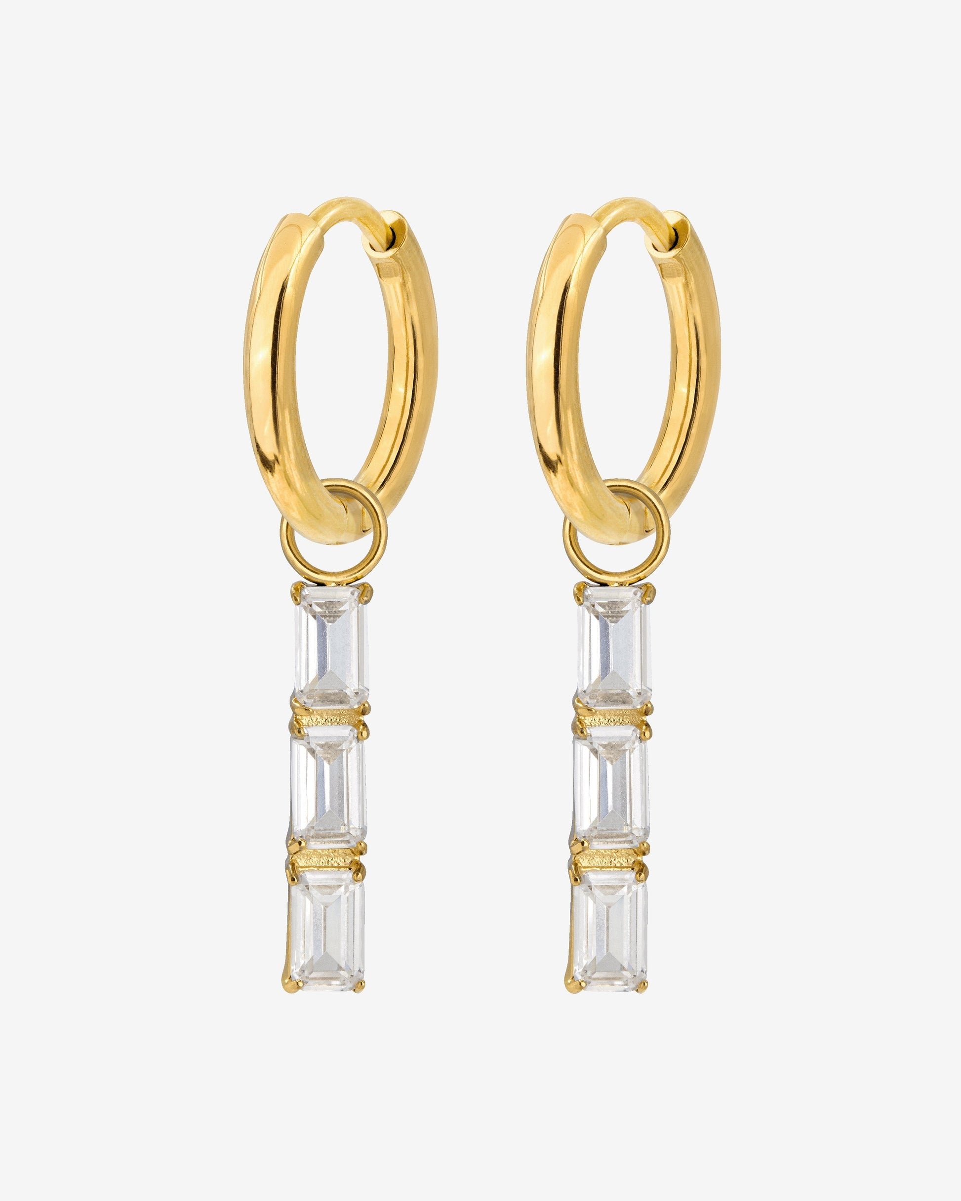 Baguette Bundle Hoop Set Small Gold