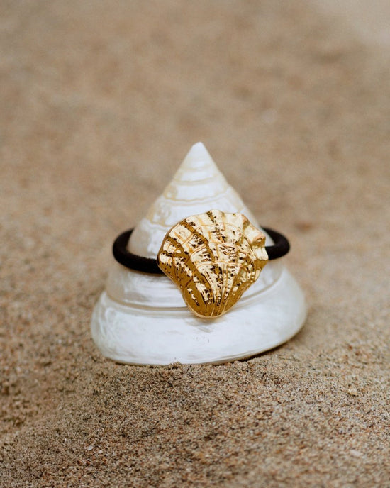 Shell Hair Tie Black