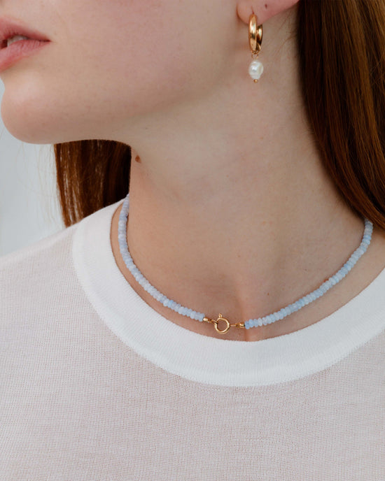 Seastone Charm Necklace Roségold