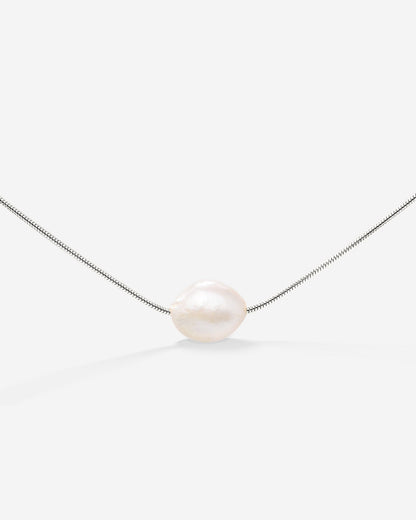 Minimalist Pearl Choker Silber
