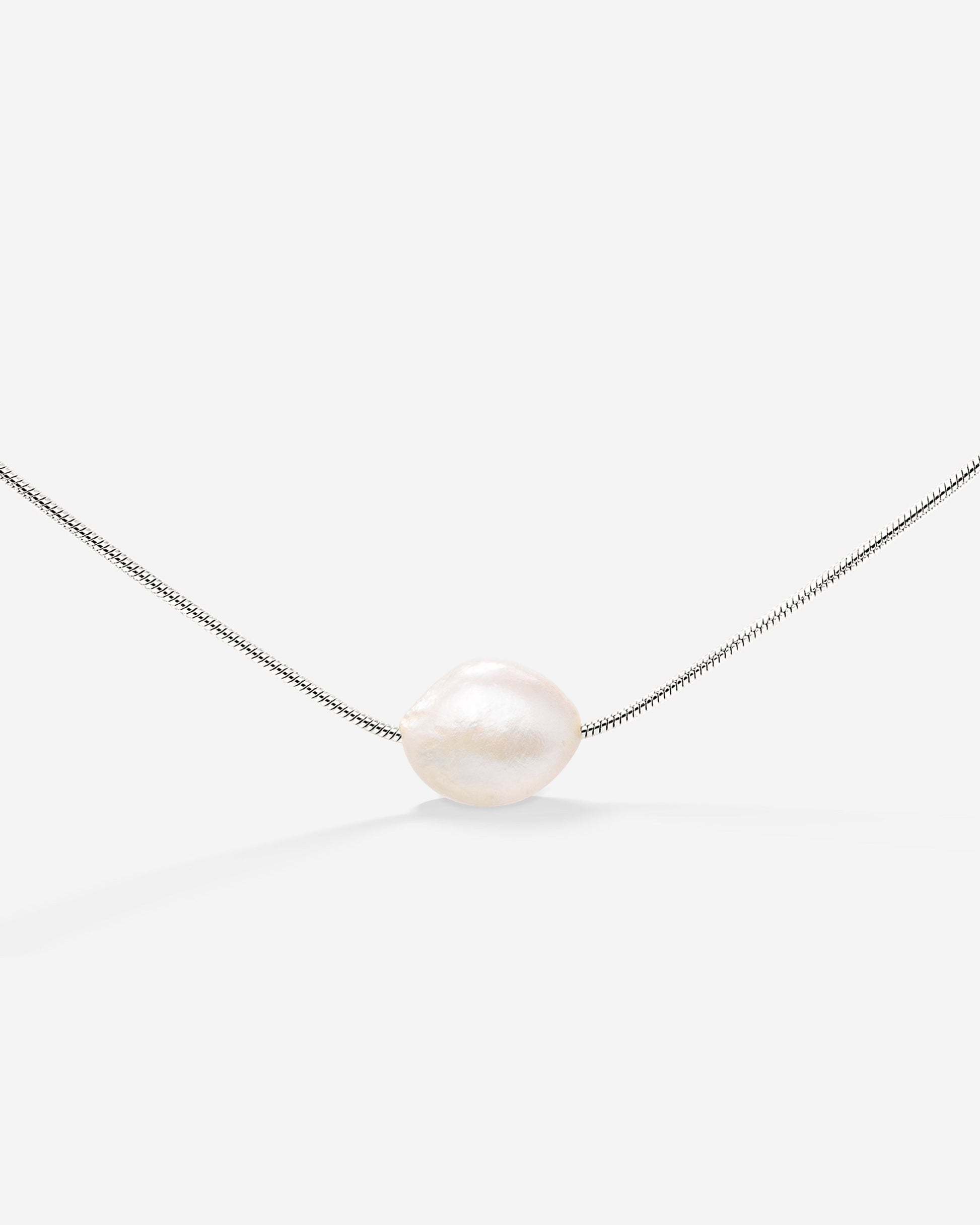 Minimalist Pearl Choker Silber