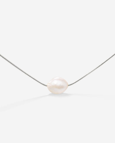 Minimalist Pearl Choker Silber