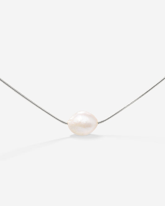 Minimalist Pearl Choker Silber