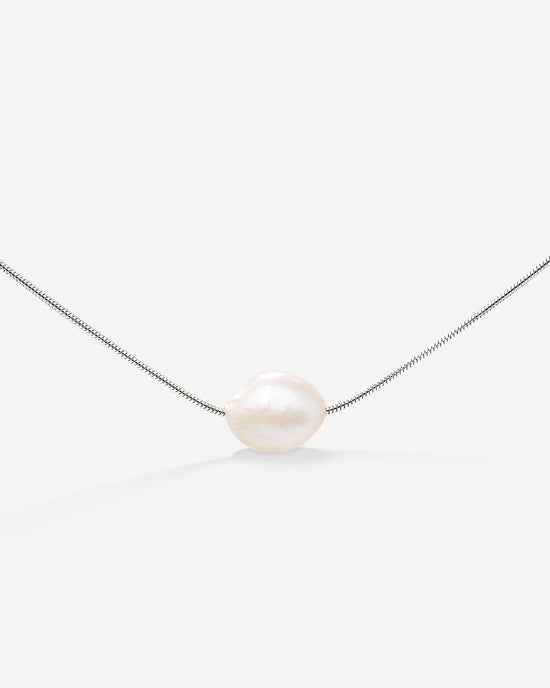 Minimalist Pearl Choker Silber