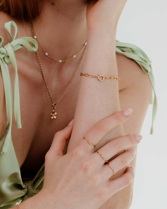 Oval Links Charm Bracelet Roségold