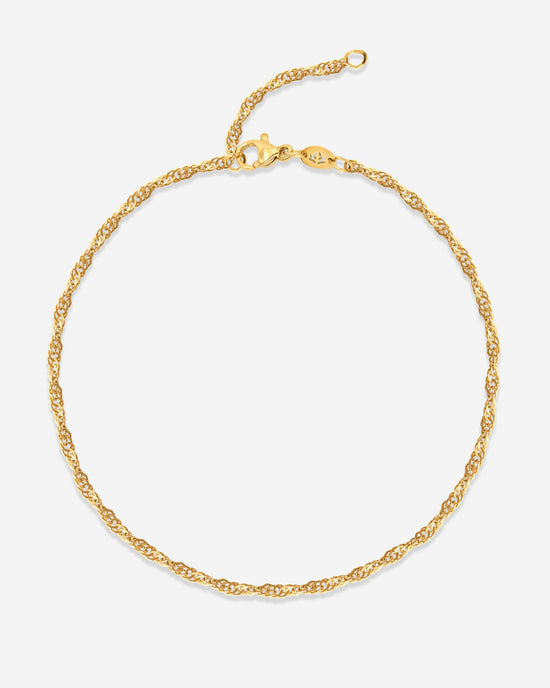 Slim Singapore Anklet Gold
