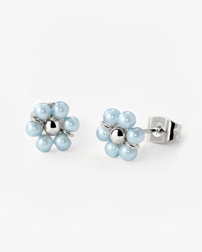 Forever Blue Daisy Studs Silber