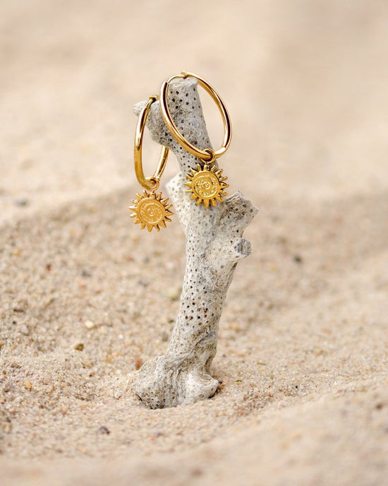 Sunny Swirl Hoop Set Large Gold