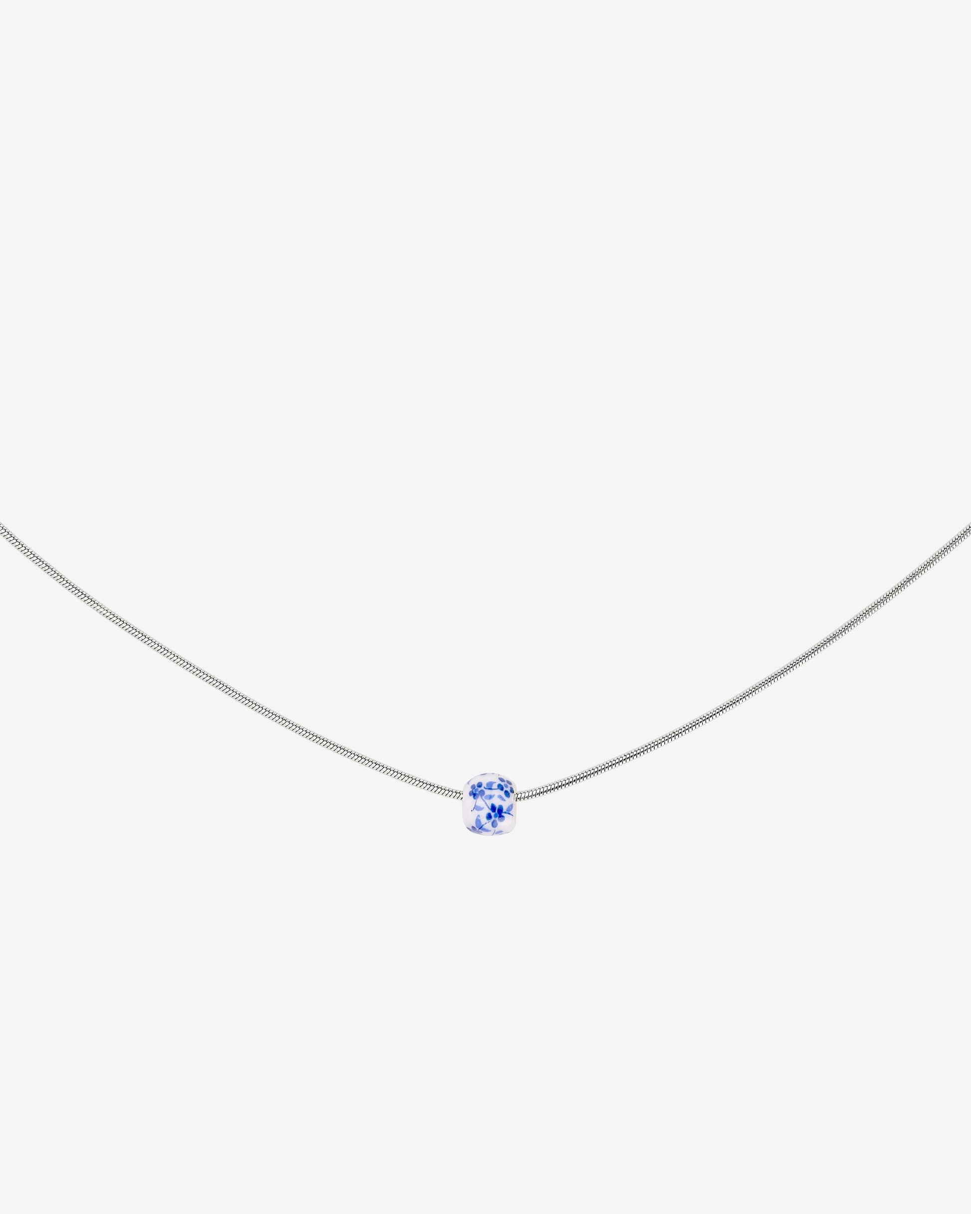 Flower Tile Necklace Silber