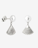 Pearl & Fan Studs Silber