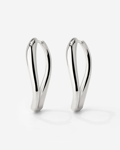 Timeless Oval Hoops Silber