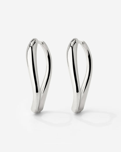 Timeless Oval Hoops Silber