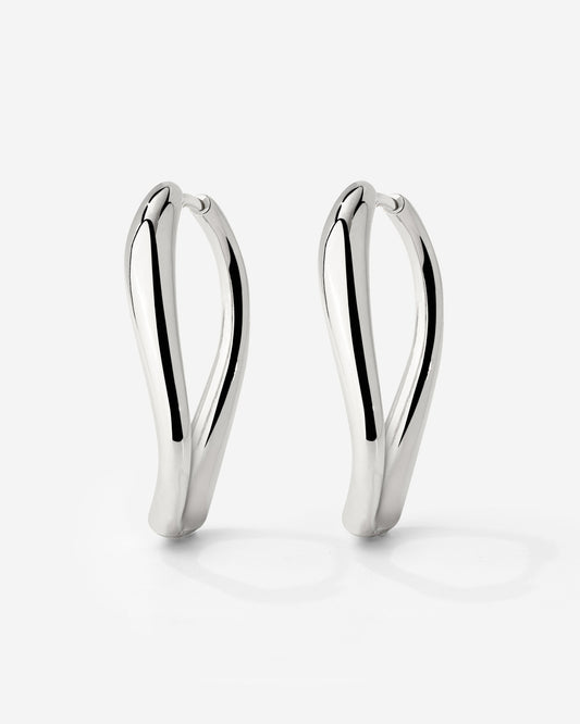Timeless Oval Hoops Silber