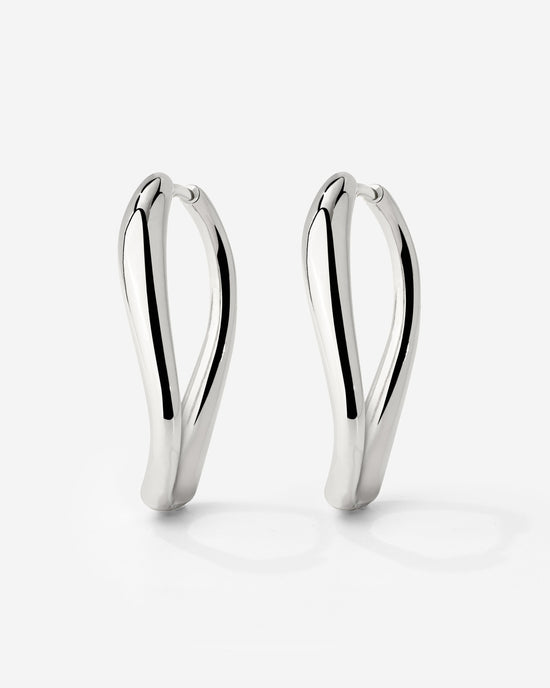Timeless Oval Hoops Silber