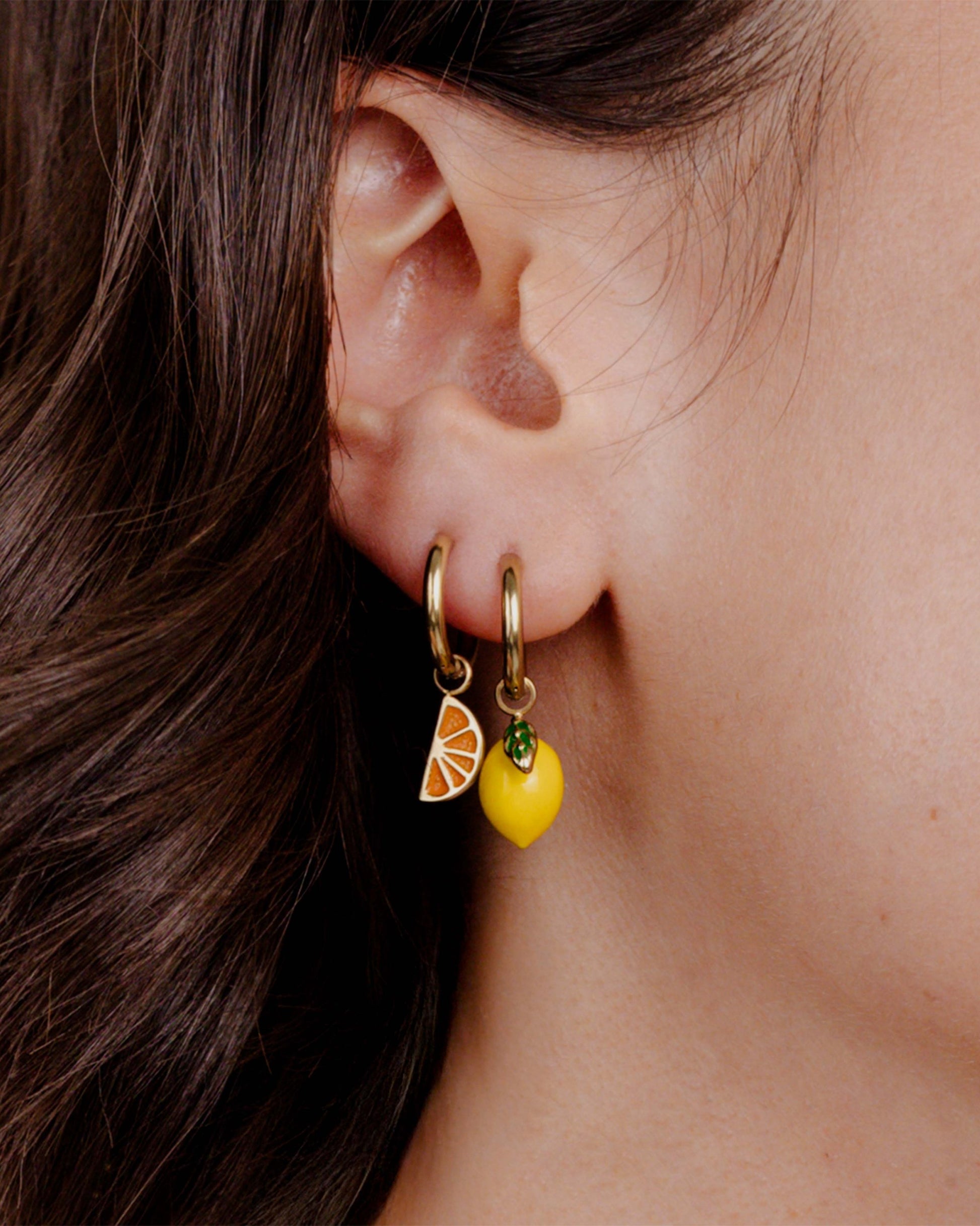 Lemony Hoop Set Small Gold
