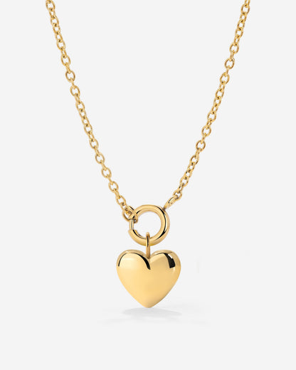 Lovely Heart Classic Chain Necklace Set Gold