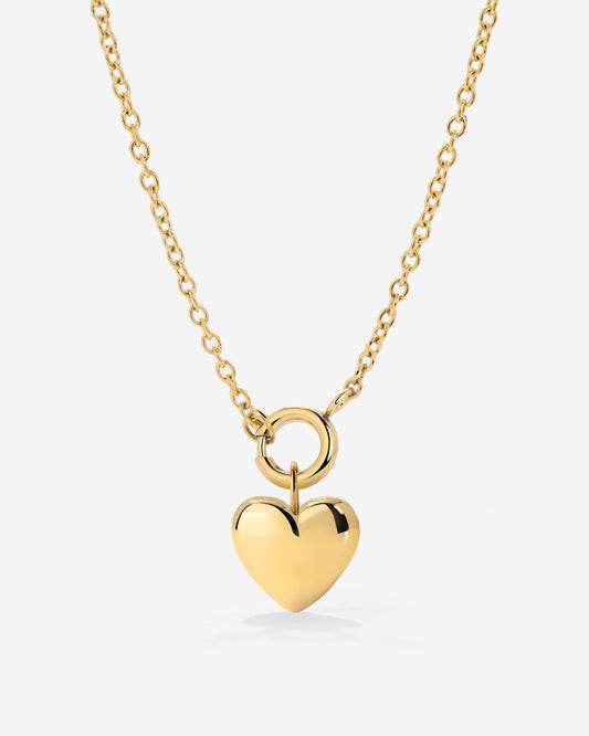 Lovely Heart Classic Chain Necklace Set Gold