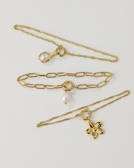 Singapore Chain Charm Bracelet Roségold