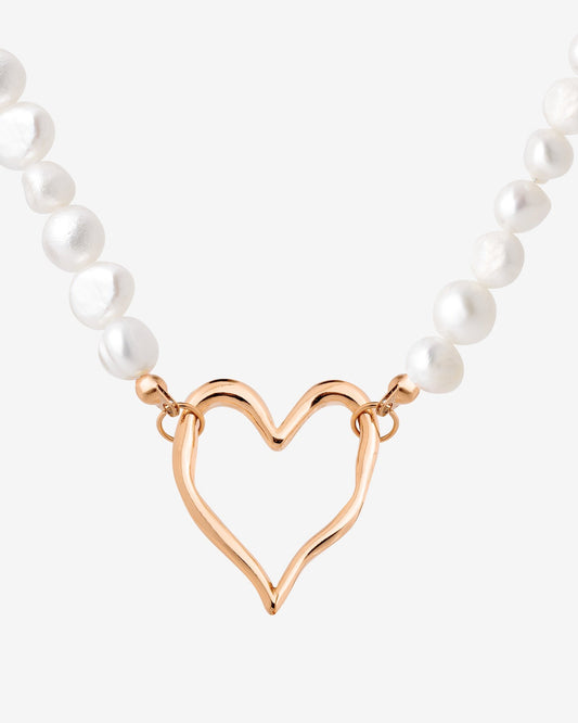 Melting Heart Pearl Necklace Roségold