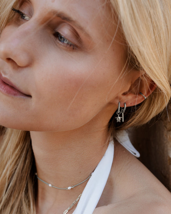 The Spine Hoop Set Baby Silber