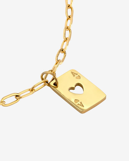Heart Ace Necklace Gold
