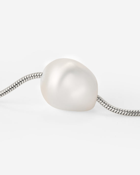 Minimalist Pearl Choker Silber