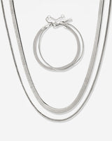 Snake Chain Bundle Silber