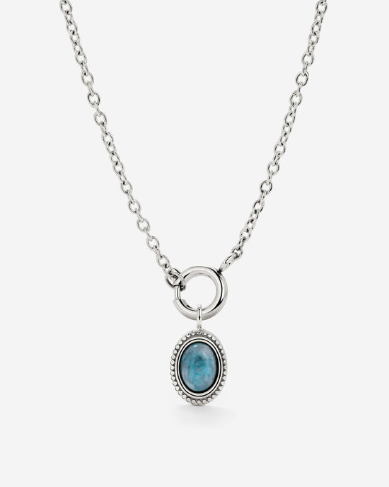 Ocean Agate Classic Chain Necklace Set Silber