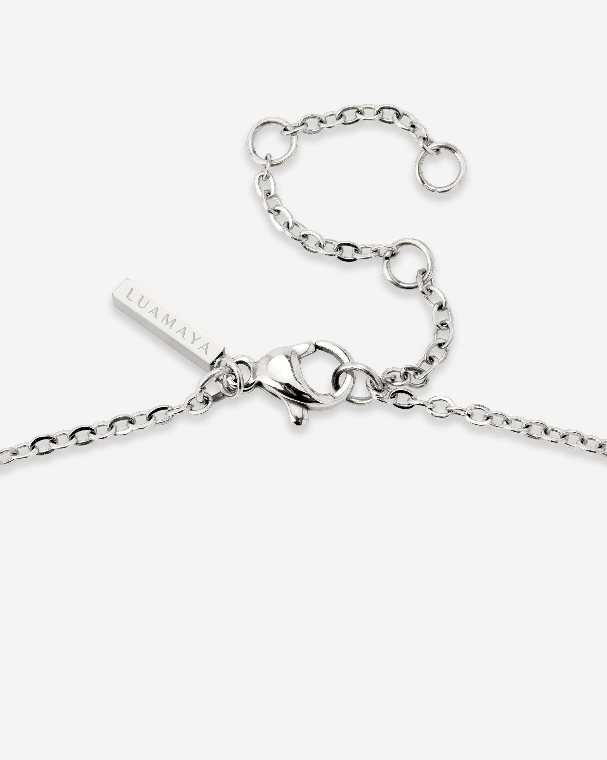 Glass Heart Necklace Silber