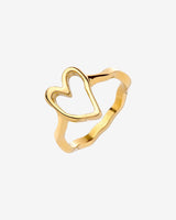 Flowy Heart Ring Gold