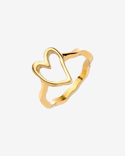 Flowy Heart Ring Gold