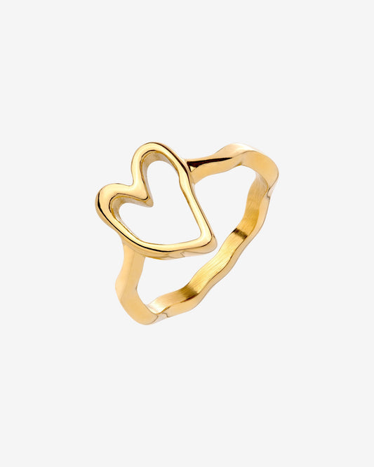 Flowy Heart Ring Gold