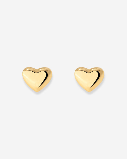 Lovely Heart Studs Gold