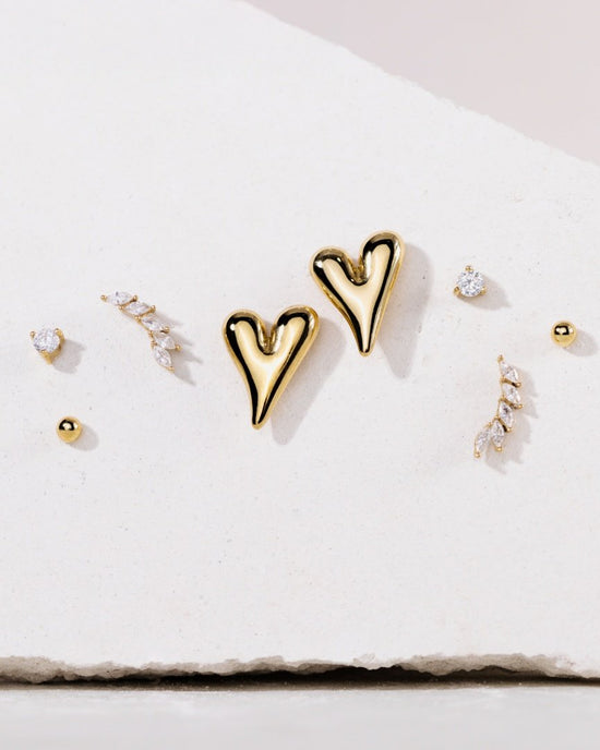 Sparkle Leaf Studs Roségold