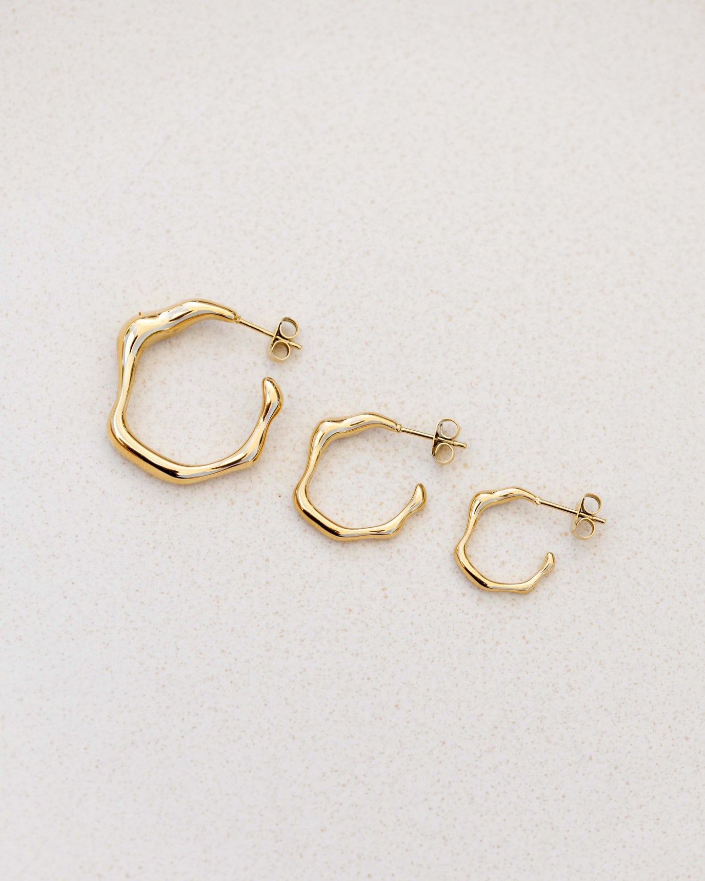 Solar Wave Hoops Studs Large