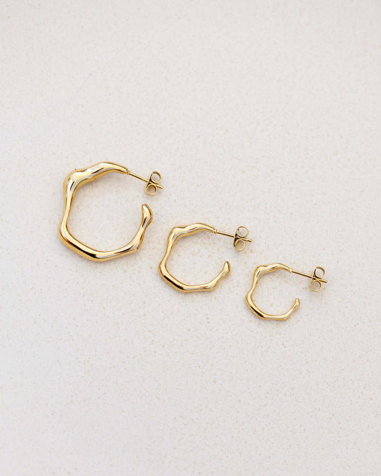 Solar Wave Hoops Studs Large