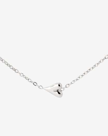 Flowy Heart Necklace Silber