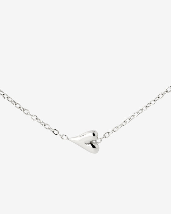 Flowy Heart Necklace Silber