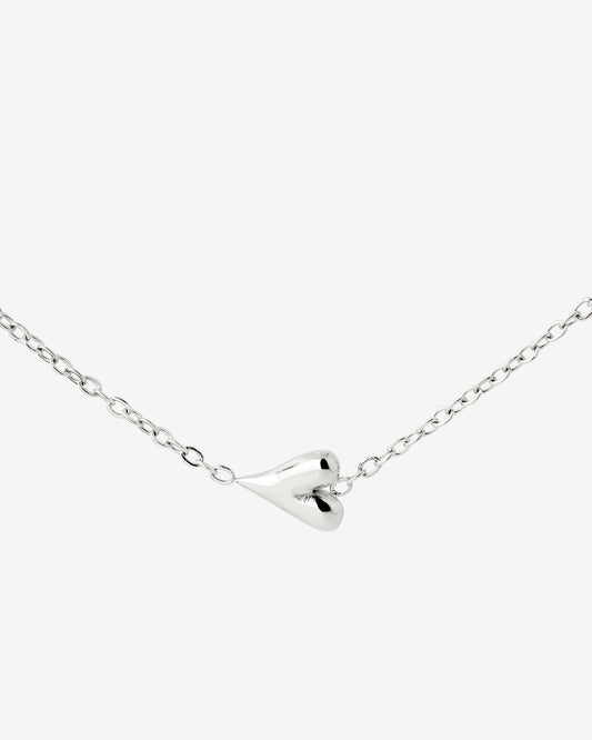 Flowy Heart Necklace Silber