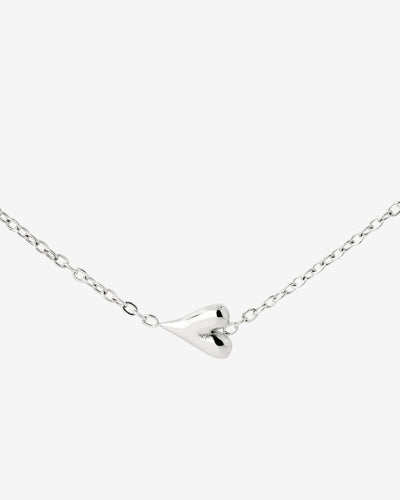Flowy Heart Necklace Silber