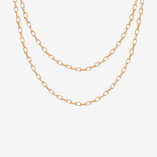 Square Y Box Chain Roségold