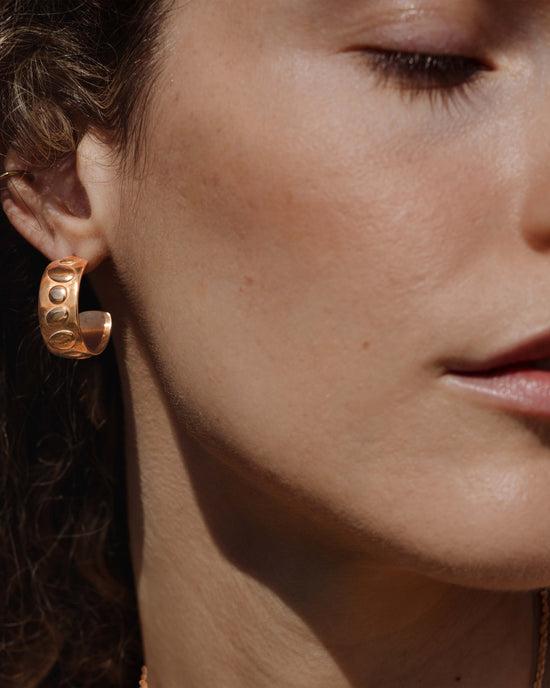 Boho Beads Hoop Studs Roségold