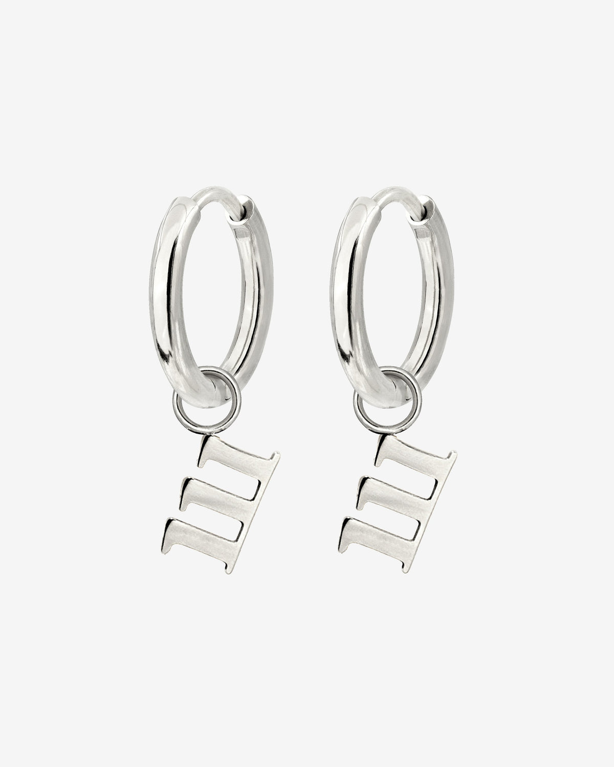 Angel Number 111 Hoop Set Small Silber