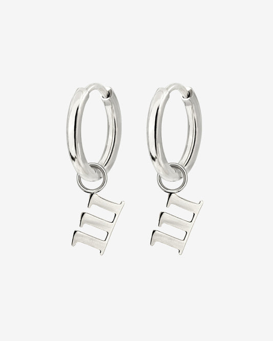 Angel Number 111 Hoop Set Small Silber