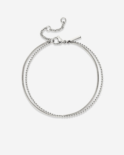 Duo Beads Bracelet Silber