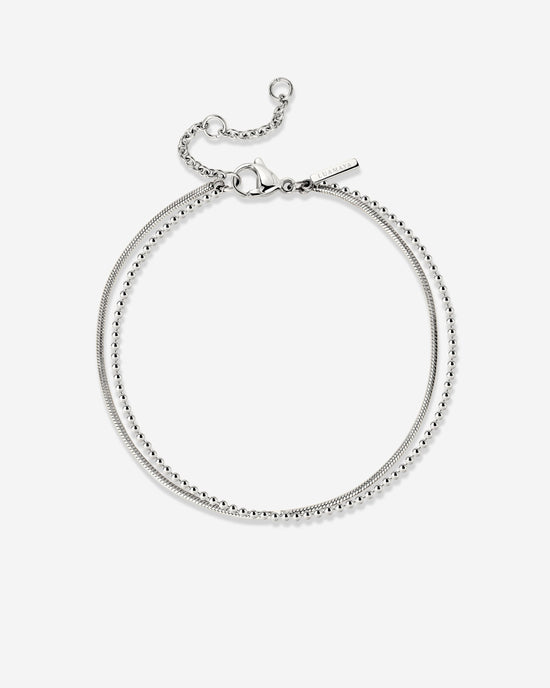 Duo Beads Bracelet Silber