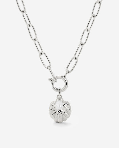 Ocean Lovers Oval Links Necklace Set Silber