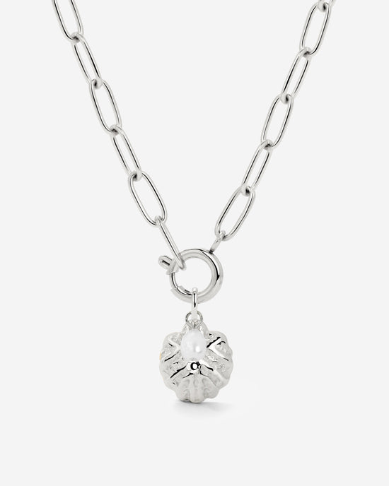 Ocean Lovers Oval Links Necklace Set Silber