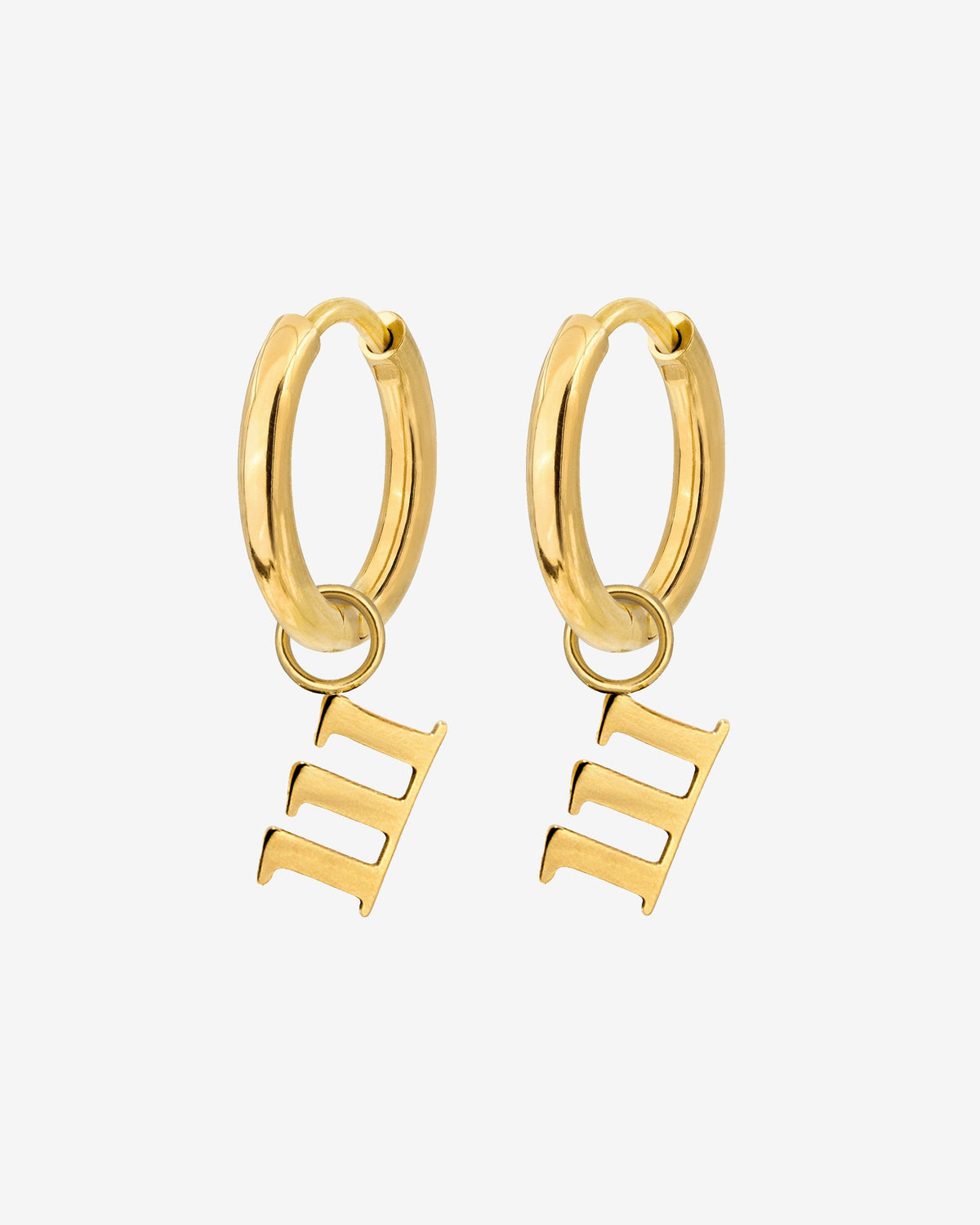 Angel Number 111 Hoop Set Small Gold