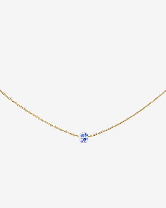 Flower Tile Necklace Gold